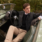 DENTS Fleming Leather Driving Gloves in Black