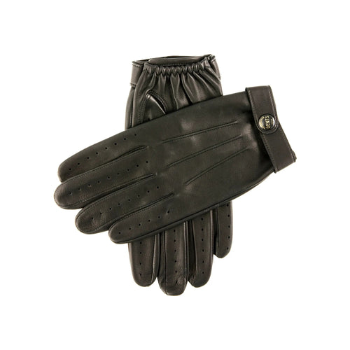 DENTS Fleming Leather Driving Gloves in Black