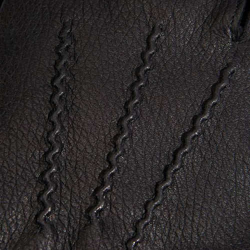 DENTS Eton Cashmere Lined Leather Gloves in Black/Pewter