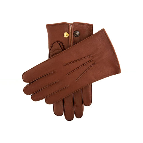 DENTS Windsor Fur Lined Leather Gloves in Havana