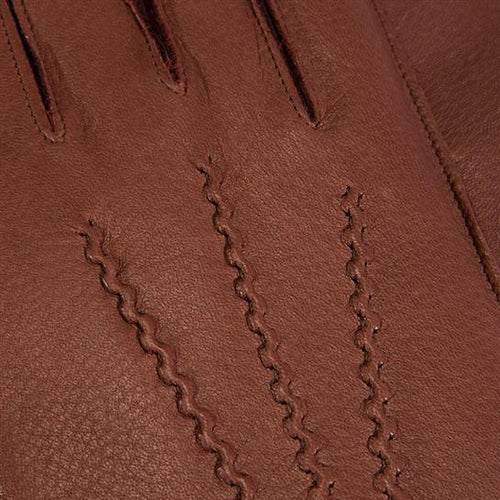 DENTS Windsor Fur Lined Leather Gloves in Havana