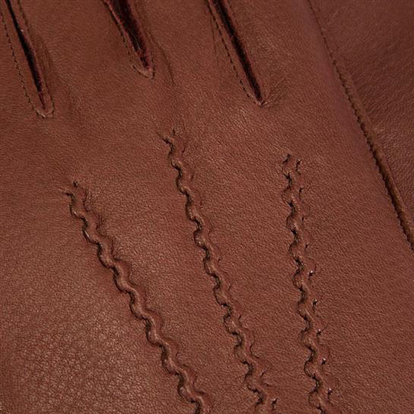 DENTS Windsor Fur Lined Leather Gloves in Havana