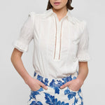 DEA KUDIBAL DaraDEA Blouse with Lace Details in Natural White