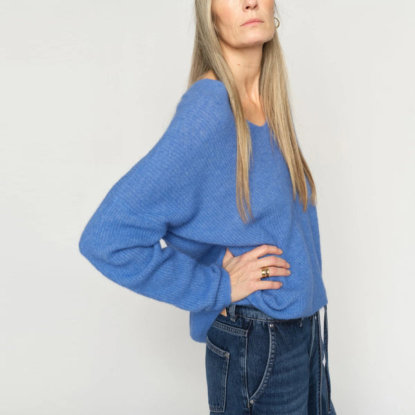 MOS MOSH MMThora V-Neck Knit in Ultramarine