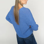 MOS MOSH MMThora V-Neck Relaxed Fit Knit Jumper in Ultramarine