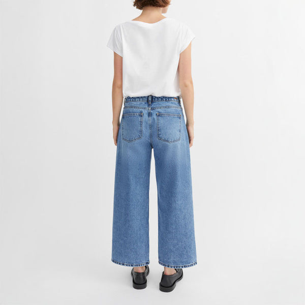 SKALL Taylor Cropped Jeans in Worn Mid Blue