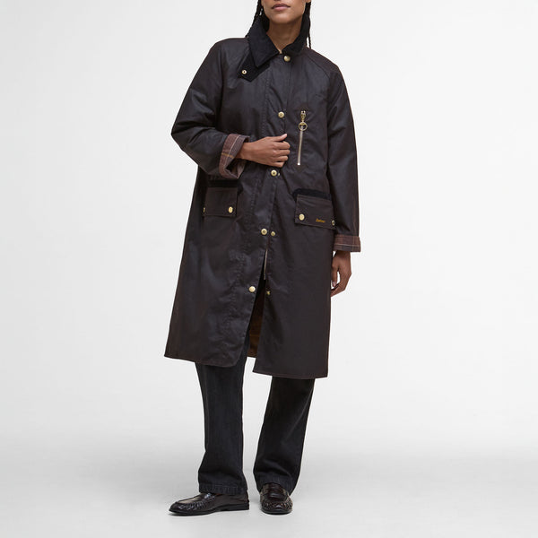 BARBOUR Evette Wax Jacket  in Rustic/Muted Tartan