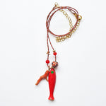 PHILIPPA KUNISCH S Fish Necklace in Red