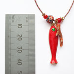 PHILIPPA KUNISCH S Fish Necklace in Red