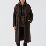 OUI Long Teddy Winter Coat in Mulch