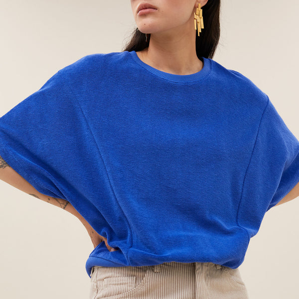 BY-BAR Nuki Slub Top in Azul Blue