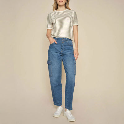MOS MOSH MMAdeline Stina Cargo Jeans in Blue