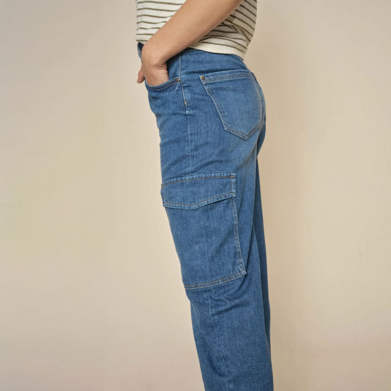 MOS MOSH MMAdeline Stina Cargo Jeans in Blue