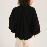 SACRECOEUR Soline Baby Corduroy Velvet Blouse in Black