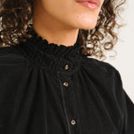 SACRECOEUR Soline Baby Corduroy Velvet Blouse in Black