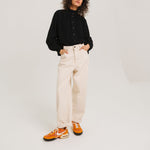 SACRECOEUR Soline Baby Corduroy Velvet Blouse in Black