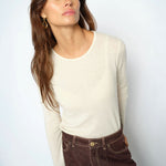 MOS MOSH MMBouch Round Neck Wool Jumper in Ecru