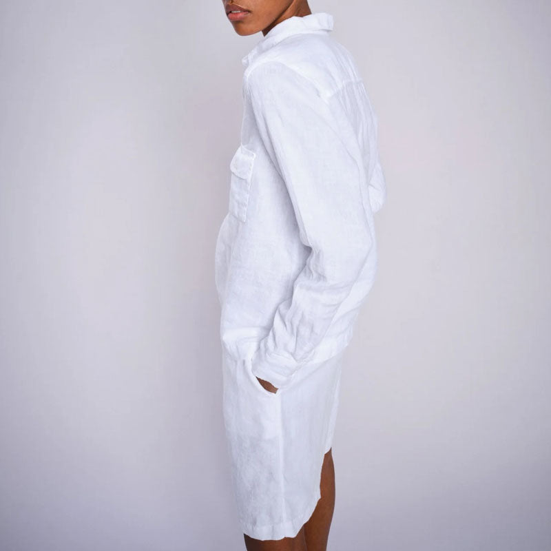 MOS MOSH MMEnna Linen Pocket Blouse in White