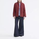 ROSSO35 Ruffle Cotton Shirt in Light Blue