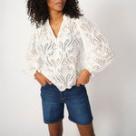 MOS MOSH MMTazzin Caza Blouse in White