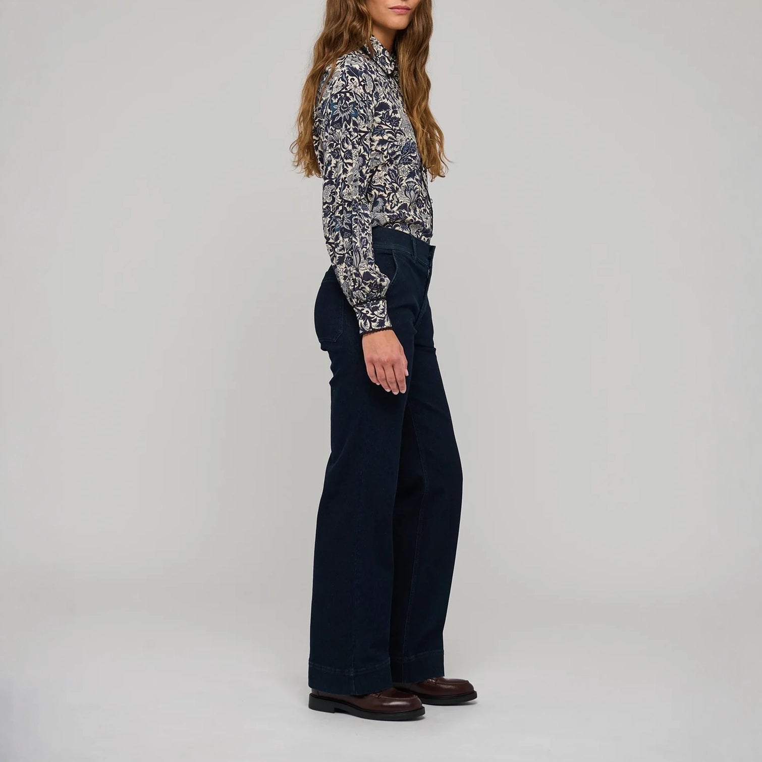 DEA KUDIBAL LenaDEA Silk Blouse with Special Trim in Dentelle Midnight