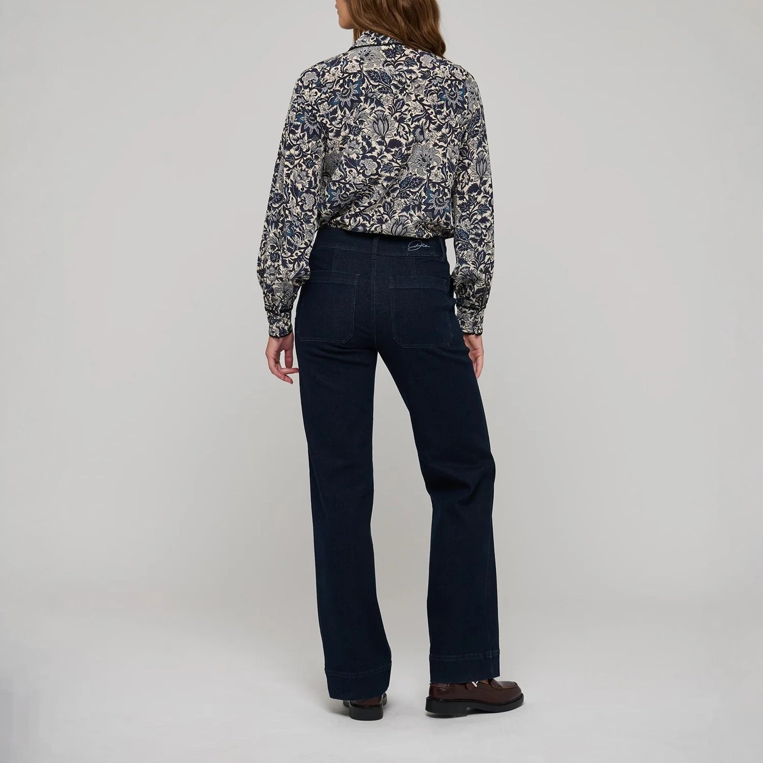 DEA KUDIBAL LenaDEA Silk Blouse with Special Trim in Dentelle Midnight