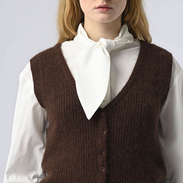 ORFEO Janelle Button Up Tank in Chocolate