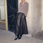 MOS MOSH MMDeena Leather Skirt in Black