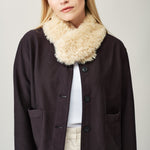 HELEN MOORE Faux Sheepskin Vintage Collar in Cream