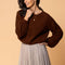 NOBLE WILDE Bellow Sleeve Crewneck Knit in Rimu
