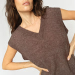 MOS MOSH MMMape V-Neck Knit Vest in Coffee Quartz