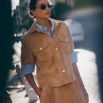 MOS MOSH MMSigga SS Suede Shirt in Tan