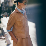 MOS MOSH MMSigga SS Suede Shirt in Tan
