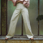 MOS MOSH MMColette Fringe Wide Leg Jeans in Clay