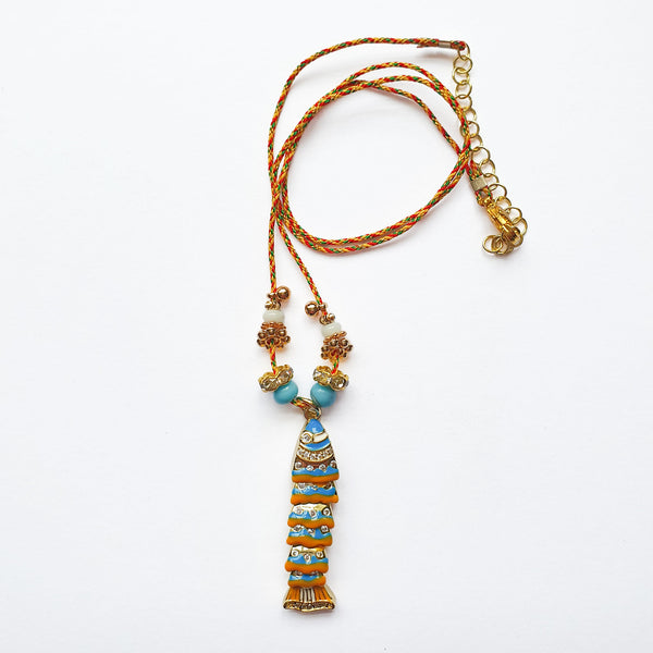 PHILIPPA KUNISCH S Fish Necklace in Orange