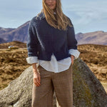 MOS MOSH MMHulda Knit Zip Cardigan in Salute Navy
