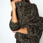 MOS MOSH MMCamille Leopard Print Oversize Bomber Jacket in Black