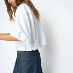 MOS MOSH MMMaxime Nylah Stripe Oversize Cropped Shirt in Bright White