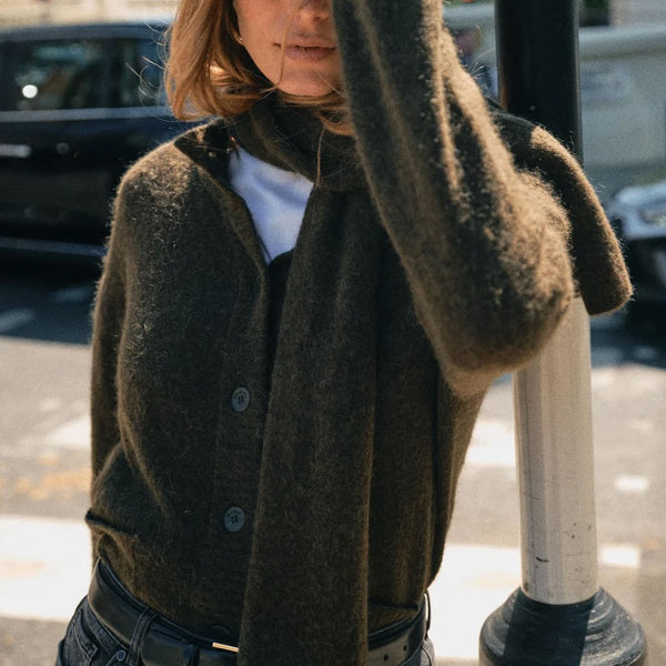 MOS MOSH MMMape Wool & Mohair Scarf in Rosin