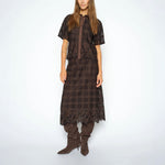 MOS MOSH MMLia Checko Short Sleeve Lace Shirt in Delicioso