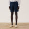 HARTFORD Joggy Linen Shorts in Navy Blue
