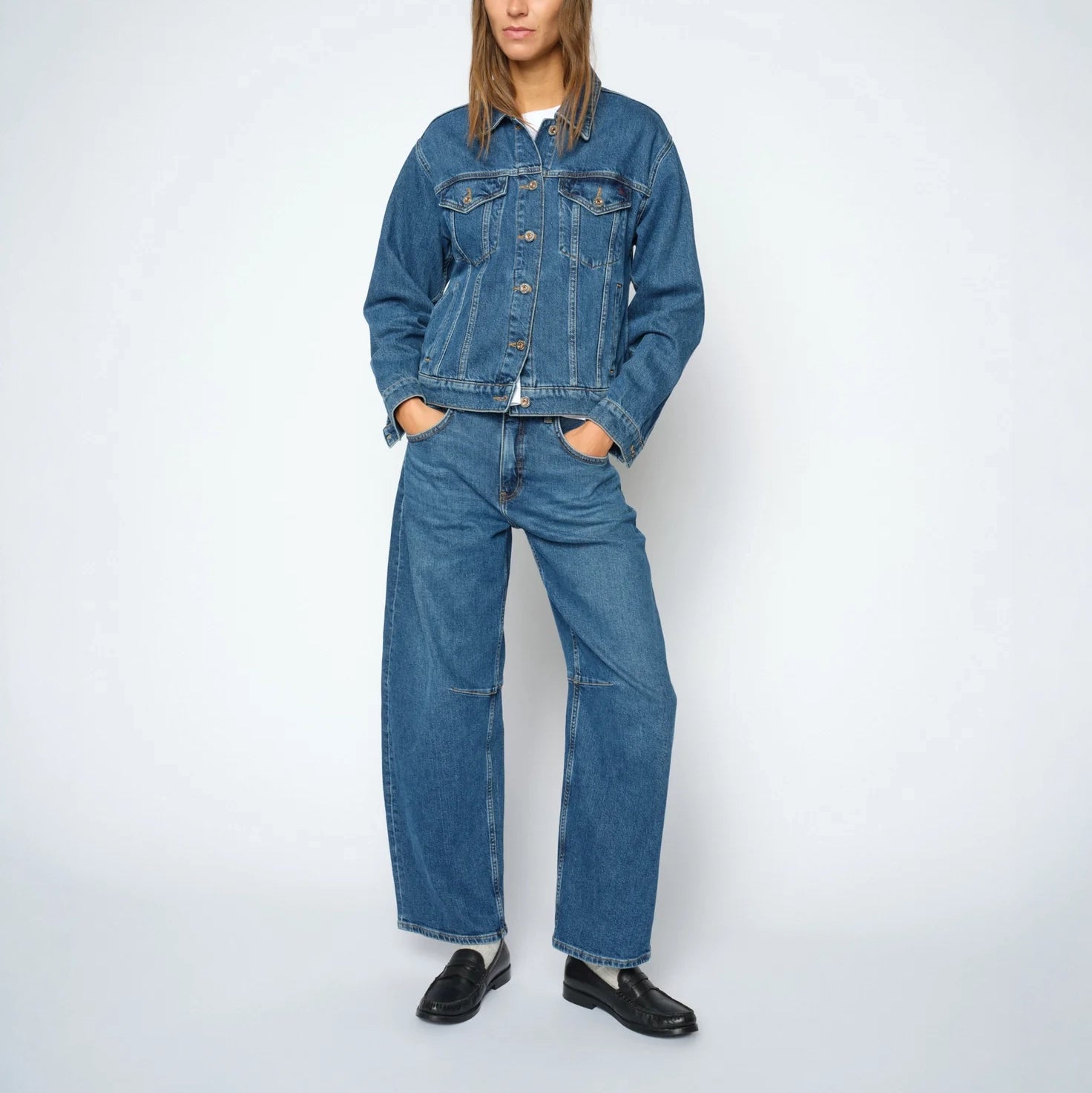 MOS MOSH MMTess Authentic Barrel Leg Jeans in Blue