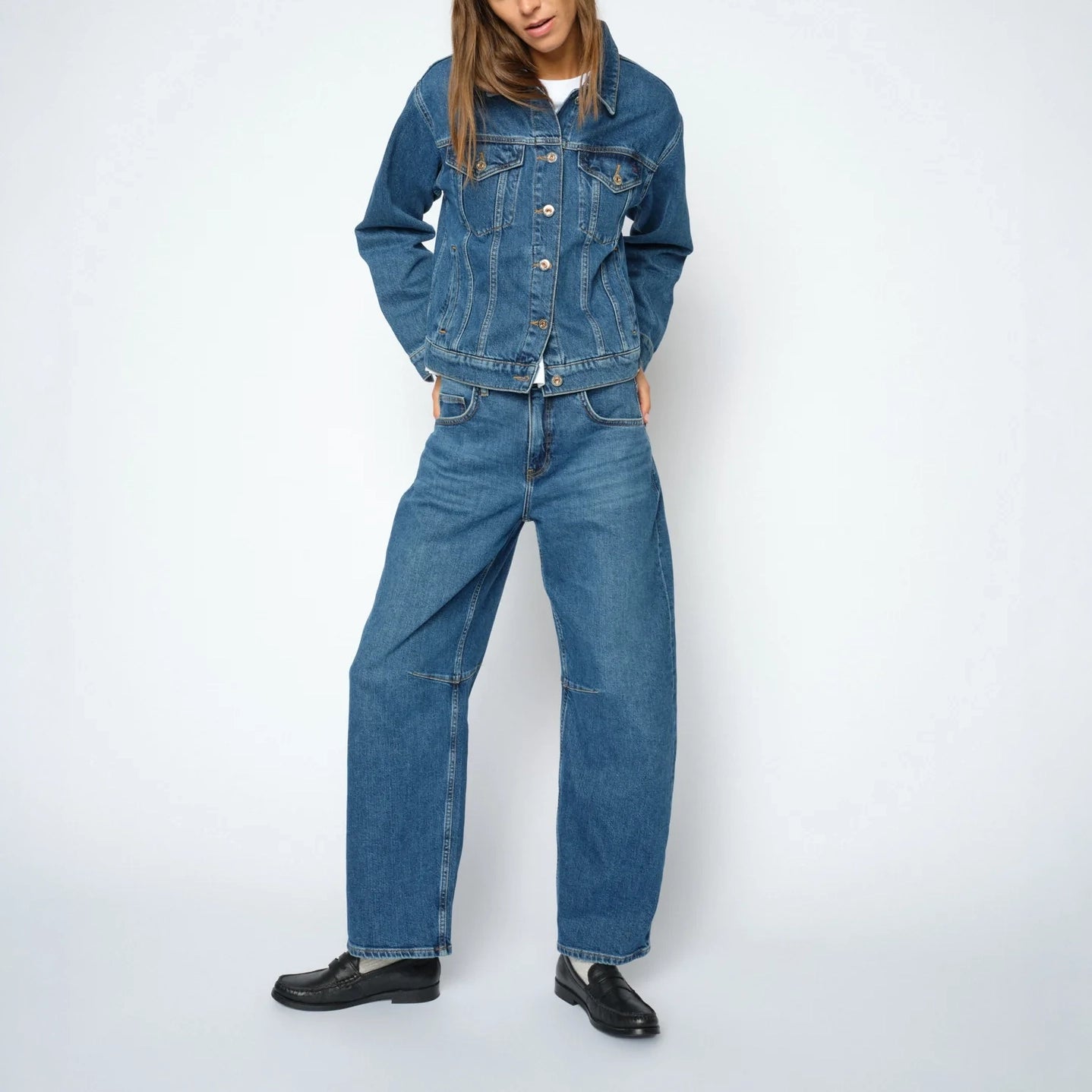 MOS MOSH MMTess Authentic Barrel Leg Jeans in Blue