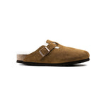 BIRKENSTOCK Boston Shearling Suede Leather Mules in Mink