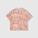 BEATRIZ FUREST Rebeca Short Sleeve Shirt in Ecru/Red