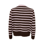 BLACK COLOUR BCDell Puff Stripe Cardigan in Brown