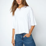 MOS MOSH MMNatalie Round Neck Boxy T-Shirt in White