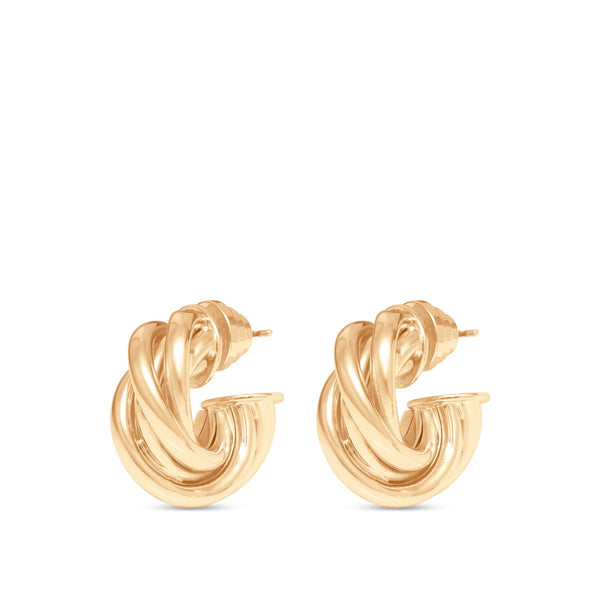 TALIS CHAINS Chunky Twist Earrings in Gold