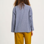 SACRECOEUR Linetta Mike Gingham Check Overshirt in Blue