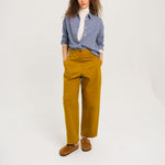 SACRECOEUR Linetta Mike Gingham Check Overshirt in Blue
